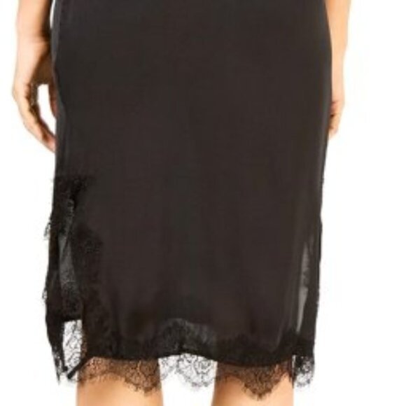 Project 28 Women's Lace-Trim Slip Dress in Black. M - Picture 3 of 6